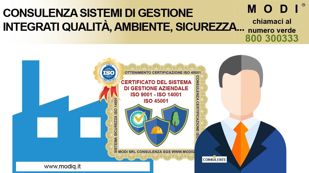 I Tecnici della Società di Consulenza e Formazione MODI SRL di Spinea e Mestre Venezia si occupano di progettazione e implementazione delle norme ISO e del Sistema di Gestione Integrato conforme alle norme ISO 9001, ISO 14001, ISO 45001 e ISO 37001:2025, con attività di analisi dei processi, valutazione dei rischi, definizione delle procedure e sviluppo delle misure anticorruzione richieste dagli standard internazionali.